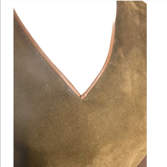 Vintage Suede Burberrys’ Brown V-Neck - Picture 5 of 8